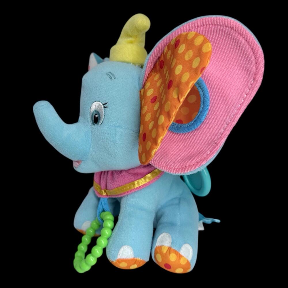 Disney Baby Dumbo Plush Activity Toy Teether Crinkle Mirror Rattle #79703